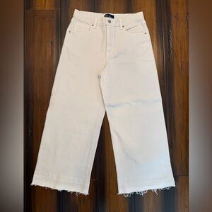 GAP Women's Wide Leg Cropped White Jeans size 10